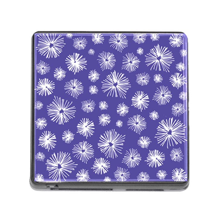 Aztec Lilac Love Lies Flower Blue Memory Card Reader (Square)