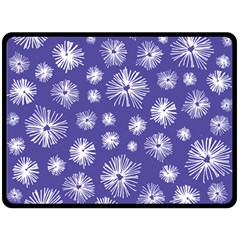 Aztec Lilac Love Lies Flower Blue Fleece Blanket (large) 