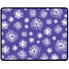 Aztec Lilac Love Lies Flower Blue Fleece Blanket (medium) 