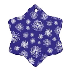 Aztec Lilac Love Lies Flower Blue Snowflake Ornament (two Sides)