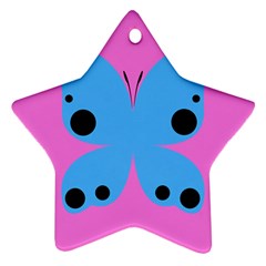 Pink Blue Butterfly Animals Fly Star Ornament (two Sides) by Alisyart