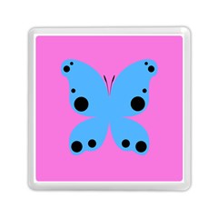 Pink Blue Butterfly Animals Fly Memory Card Reader (square) 