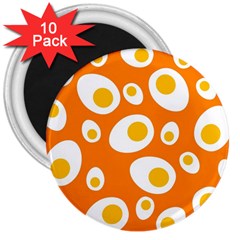 Orange Circle Egg 3  Magnets (10 Pack) 