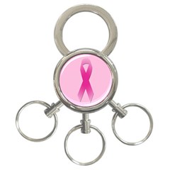 Pink Breast Cancer Symptoms Sign 3-Ring Key Chains