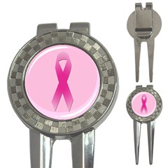 Pink Breast Cancer Symptoms Sign 3-in-1 Golf Divots