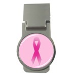 Pink Breast Cancer Symptoms Sign Money Clips (Round)  Front