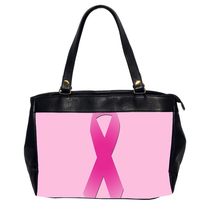 Pink Breast Cancer Symptoms Sign Office Handbags (2 Sides) 