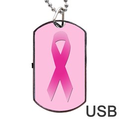 Pink Breast Cancer Symptoms Sign Dog Tag Usb Flash (two Sides) by Alisyart