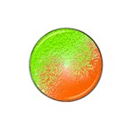 Plaid Green Orange White Circle Hat Clip Ball Marker Front