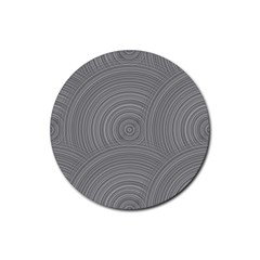 Circular Brushed Metal Bump Grey Rubber Coaster (round)  by Alisyart