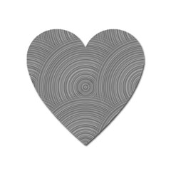 Circular Brushed Metal Bump Grey Heart Magnet by Alisyart