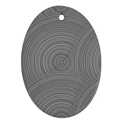 Circular Brushed Metal Bump Grey Oval Ornament (two Sides) by Alisyart