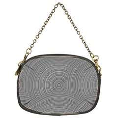 Circular Brushed Metal Bump Grey Chain Purses (one Side) 