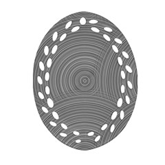 Circular Brushed Metal Bump Grey Oval Filigree Ornament (two Sides) by Alisyart