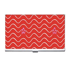 Springtime Wave Red Floral Flower Business Card Holders