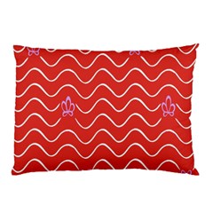 Springtime Wave Red Floral Flower Pillow Case (two Sides) by Alisyart