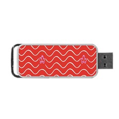 Springtime Wave Red Floral Flower Portable Usb Flash (one Side)