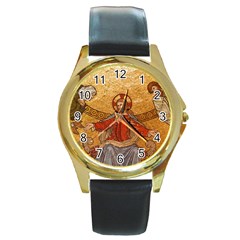 Gold Jesus Round Gold Metal Watch by boho