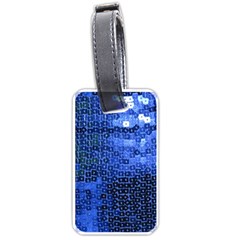 Blue Sequins Luggage Tags (one Side)  by boho