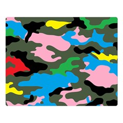 Rainbow Camouflage Double Sided Flano Blanket (large)  by boho