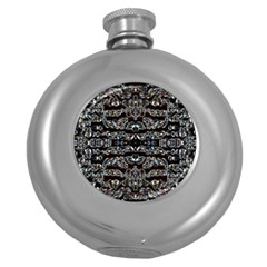 Black Diamonds Round Hip Flask (5 Oz) by boho