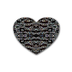 Black Diamonds Rubber Coaster (heart)  by boho