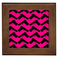 Pink Gun Framed Tiles