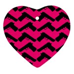 Pink Gun Heart Ornament (Two Sides) Back