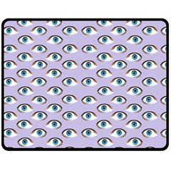 Purple Eyeballs Double Sided Fleece Blanket (medium)  by boho