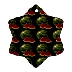 Black Watermelon Snowflake Ornament (two Sides) by boho