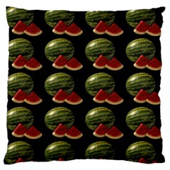 Black Watermelon Large Flano Cushion Case (two Sides) by boho