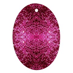 Pink Glitter Oval Ornament (two Sides) by boho