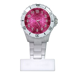 Pink Glitter Plastic Nurses Watch by boho