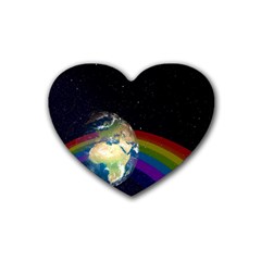 Earth Rubber Coaster (heart)  by boho