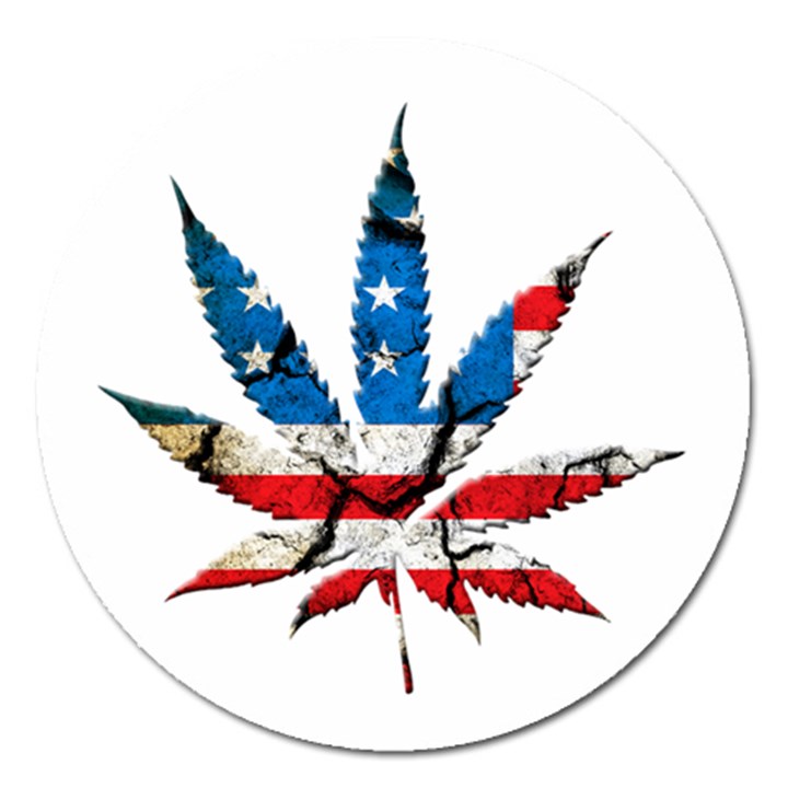 Marijuana Magnet 5  (Round)