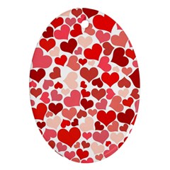 Red Hearts Ornament (oval) by boho