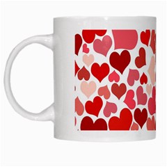 Red Hearts White Mugs by boho