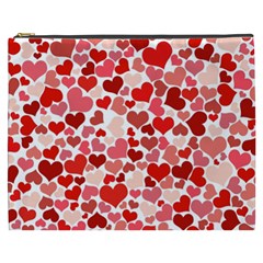 Red Hearts Cosmetic Bag (xxxl)  by boho