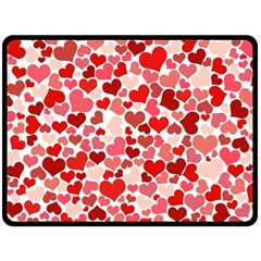 Red Hearts Double Sided Fleece Blanket (large)  by boho