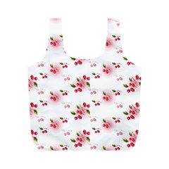 Vintage Cherry Full Print Recycle Bags (m)  by boho