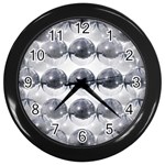 Disco Balls Wall Clocks (Black) Front