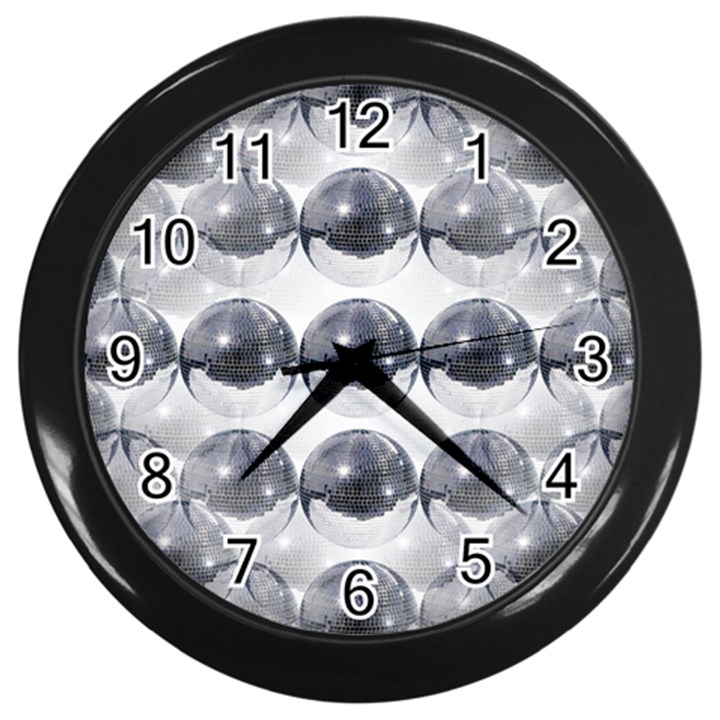 Disco Balls Wall Clocks (Black)