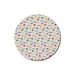 Mustaches Rubber Coaster (round)  by boho