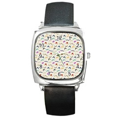 Mustaches Square Metal Watch by boho