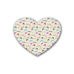 Mustaches Rubber Coaster (heart)  by boho