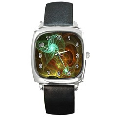 Art Shell Spirals Texture Square Metal Watch