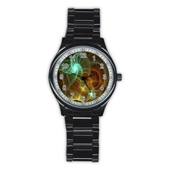 Art Shell Spirals Texture Stainless Steel Round Watch by Simbadda