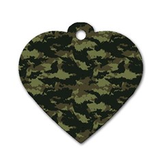 Camo Pattern Dog Tag Heart (Two Sides)