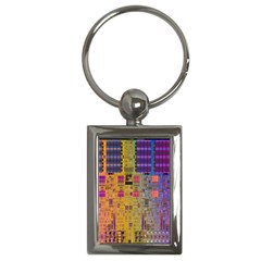 Circuit Board Pattern Lynnfield Die Key Chains (Rectangle) 