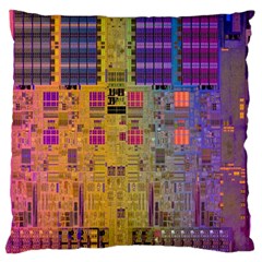 Circuit Board Pattern Lynnfield Die Large Cushion Case (one Side) by Simbadda